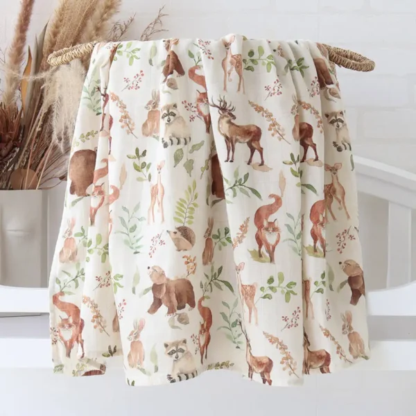 Swaddle Blanke Baby Blanket Forest Animals Pattern